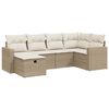 vidaXL 6 pcs conjunto de sof&aacute;s p/ jardim com almofad&otilde;es vime PE bege