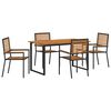 vidaXL Conjunto de Jantar para Jardim 5 pcs Preto