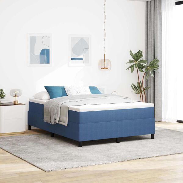 vidaXL Estrado de cama plataforma Azul 140 x 190 cm