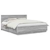 vidaXL Estrutura da Cama com cabeceira Sonoma Cinzento 200 x 200 cm