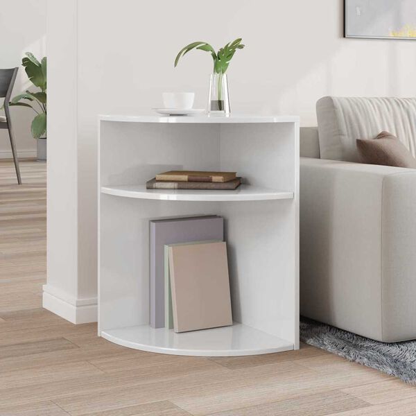 vidaXL Mesa de apoio Branco Brilhante 39,7 x 39,7 x 60 cm