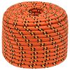 vidaXL Corda de barco 14 mm 250 m polipropileno laranja