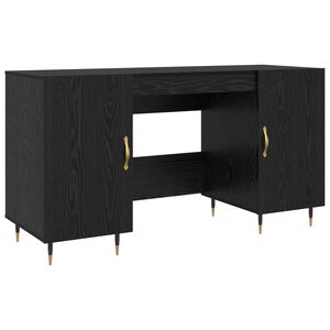 vidaXL Mesa Carvalho preto Derivados de madeira 140 x 50 x 75 cm