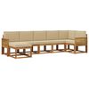 vidaXL Conjunto de Sof&aacute;s para Exterior 7 pcs Natural e Bege Poli&eacute;ster