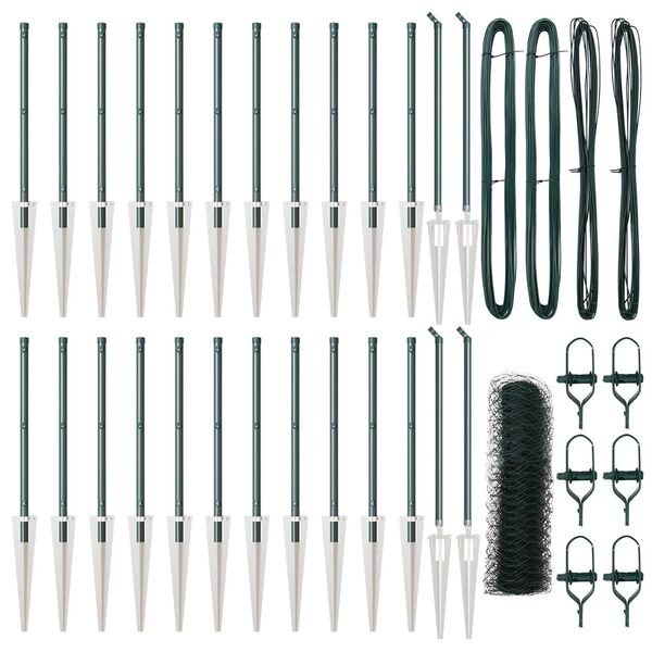 vidaXL Poste de Cerca Verde 50 x 1 m (malha de 36 mm) A&ccedil;o e PVC