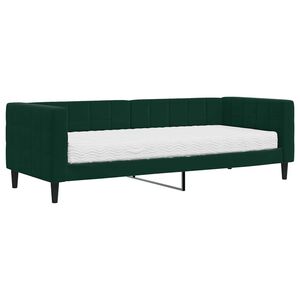 vidaXL Sof&aacute;-cama com colch&atilde;o 80x200 cm veludo verde-escuro