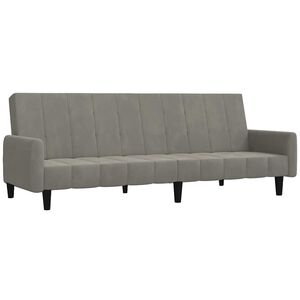 vidaXL Sof&aacute;-cama de 2 lugares veludo cinzento-claro