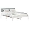 vidaXL Estrutura da cama Branco e cinza claro 135 x 190 cm