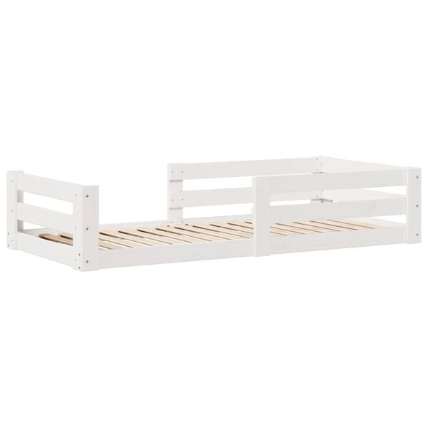 vidaXL Cama sem colchão 100x200 cm madeira de pinho maciça branco