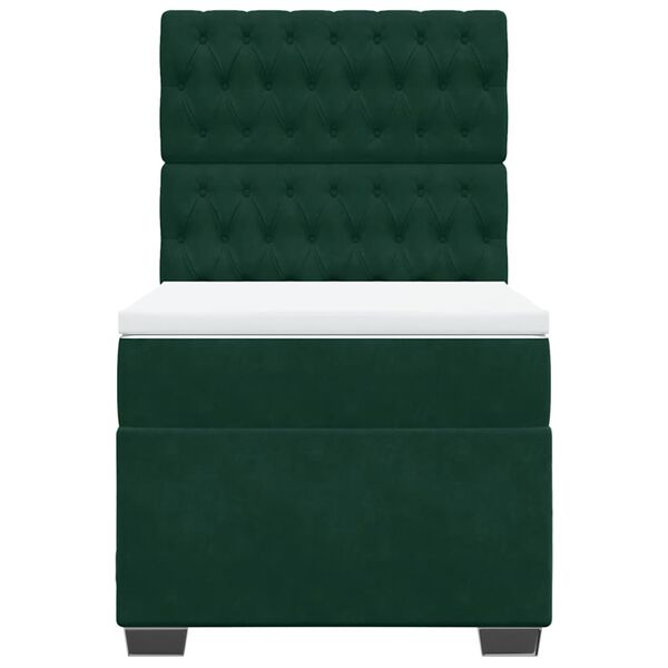 vidaXL Cama com molas/colch&atilde;o 80x200 cm veludo verde-escuro