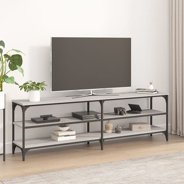 vidaXL Móvel para TV 160x30x50 cm derivados de madeira cinzento sonoma