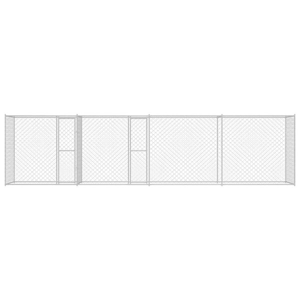 vidaXL Jaula para c&atilde;o Prateado 600 x 200 x 200 cm A&ccedil;o Galvanizado