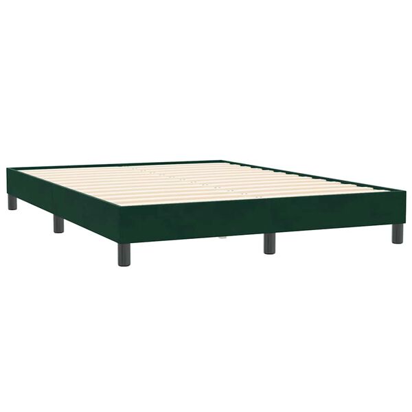 vidaXL Estrutura de cama sem colch&atilde;o 160x210 cm veludo verde-escuro
