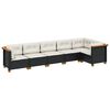 vidaXL 6 pcs conjunto sof&aacute;s de jardim c/ almofad&otilde;es vime PE preto