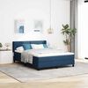 vidaXL Cama Box com colch&atilde;o com cabeceira Azul 200 x 140 cm Poli&eacute;ster