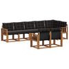 vidaXL Conjunto de Sof&aacute;s para Exterior 8 pcs Natural e Preto