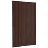 vidaXL Painel de telhado 36 unid. Castanho 80 x 45 cm A&ccedil;o galvanizado