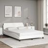vidaXL Estrutura de cama Dover 140x200 cm couro artificial branco