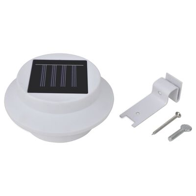 vidaXL Candeeiros solares de exterior LED para vedações 12 pcs branco