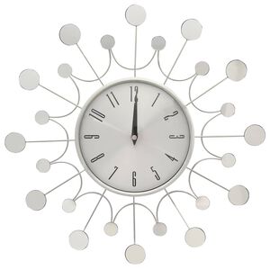 vidaXL Rel&oacute;gio de parede 40 cm metal prateado