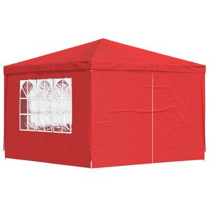 vidaXL Tenda de Festa 300 x 300 x 255 cm Vermelho PE e A&ccedil;o