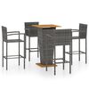 vidaXL 5 pcs conjunto de bar para jardim cinzento