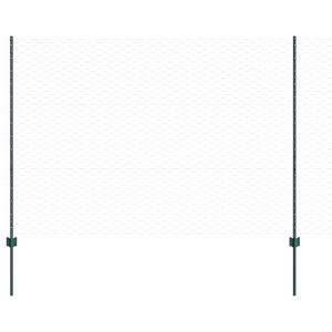 vidaXL Cerca Hexagonal com Poste 10 x 1,5 m A&ccedil;o Revestido de PVC Verde