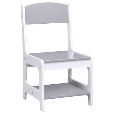 vidaXL Mesa infantil com duas cadeiras MDF branco
