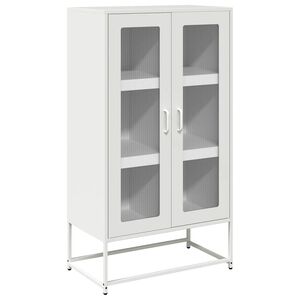 vidaXL Aparador alto 68x39x123 cm a&ccedil;o branco