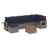 vidaXL Conjunto de sof&aacute; de jardim com 8 pe&ccedil;as e almofadas em rattan sint&eacute;tico cinza