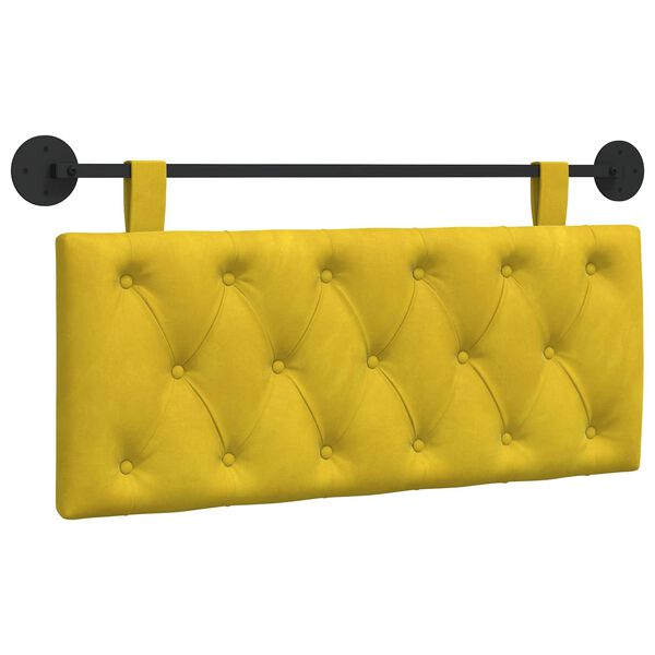 vidaXL Cabeceira Suspensa Amarelo 110 x 55 x 7 cm Veludo