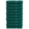 vidaXL Toalhas de sauna premium SOLUND 10pcs 80x200 cm 600 gsm verde