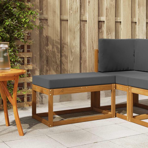 vidaXL Bancada de P&aacute;tio ao Ar Livre Natural 79 x 43 x 37 cm