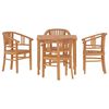 vidaXL 5 pcs conjunto de jantar p/ jardim madeira de teca maci&ccedil;a