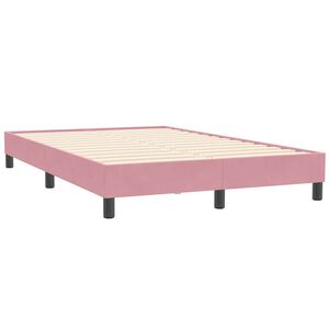 vidaXL Estrutura de cama sem colch&atilde;o 120x210 cm veludo rosa