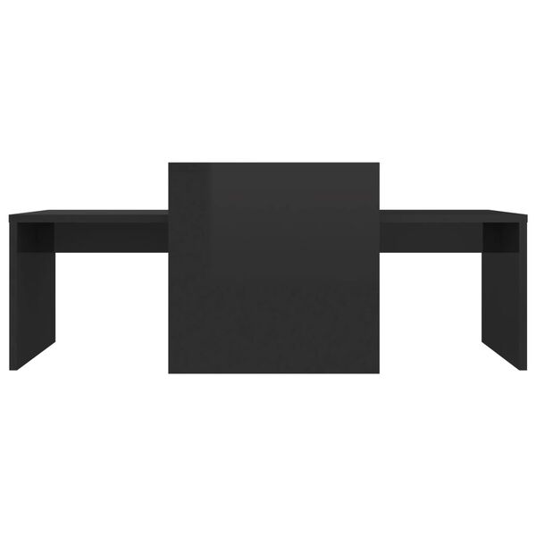 vidaXL Conjunto mesas centro 100x48x40 cm contraplacado preto brilhante