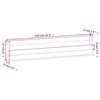 vidaXL Sapateiras de parede 2 pcs 110x9x23 pinho maci&ccedil;o preto