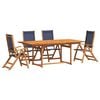 vidaXL 5 pcs conjunto de jantar para jardim ac&aacute;cia maci&ccedil;a e textilene
