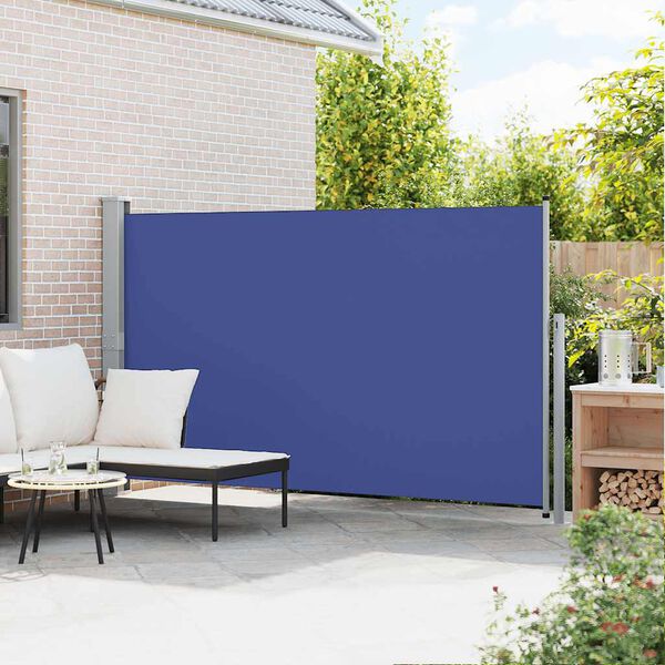 vidaXL Toldo lateral retr&aacute;til para p&aacute;tio 170x300 cm azul