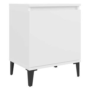 vidaXL Mesa de cabeceira com pernas em metal 40x30x50 cm branco