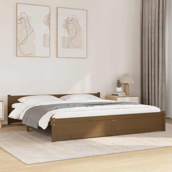 vidaXL Estrutura de cama super king 180x200 cm madeira castanho-mel