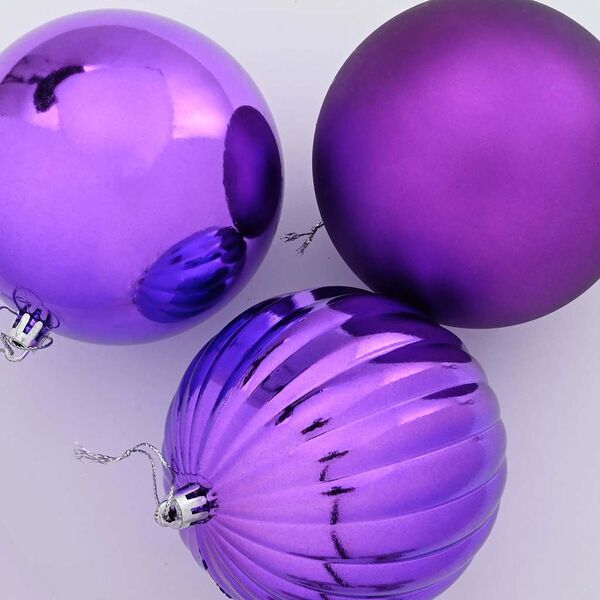 vidaXL Conjunto de Bolas de Natal XXL 3 pcs Lil&aacute;s Pl&aacute;stico