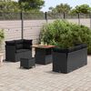 vidaXL Conjunto de Sof&aacute; de Jardim com almofada 8 pcs Preto