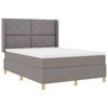 vidaXL Cama Box com fitas LED Cinzento-acastanhado 160 x 200 cm tecido