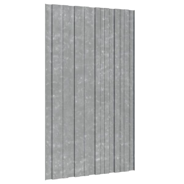 vidaXL Pain&eacute;is de telhado 12 pcs 80x45 cm a&ccedil;o galvanizado prateado