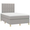 vidaXL Cama box spring c/ colch&atilde;o e LED 120x200 cm tecido cinza-claro