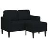 vidaXL Sof&aacute; 2 lugares com Chaise em L 125 cm tecido preto