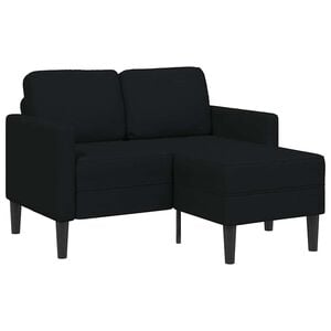 vidaXL Sof&aacute; 2 lugares com Chaise em L 125 cm tecido preto