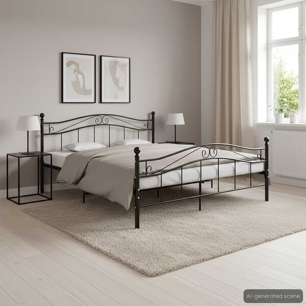 vidaXL Estrutura de cama 200x200 cm metal preto