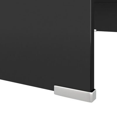vidaXL Suporte de TV/monitores em vidro preto 70x30x13 cm